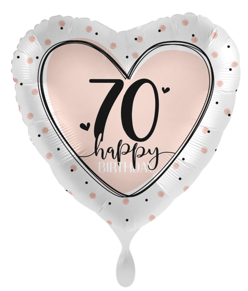 Folienballon - Lovely Birthday, Zahl 70 - ø 43cm